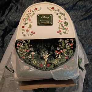 Loungefly Green and White Floral Tinkerbell Backpack